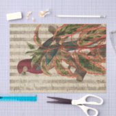 ヴィンテージのオウムと熱帯葉の 薄葉紙 (クラフト)