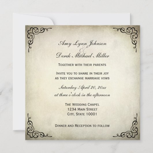 ヴィンテージのオウムのチューリップの結婚式招待状 招待状 (裏面)