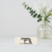 ヴィンテージのオオカミのイラストレーション- 1800'sオオカミのテンプレート スキニー名刺 (スタンド正面)