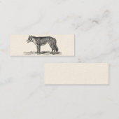 ヴィンテージのオオカミのイラストレーション- 1800'sオオカミのテンプレート スキニー名刺 (正面/裏面)