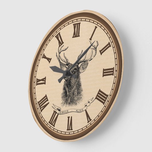 ヴィンテージのオオシカは総本店の柱時計の先頭に立ちます ラージ壁時計 (傾斜)