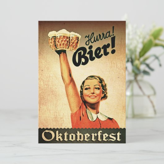 ヴィンテージのオクトーバーフェストのカスタムの招待状 招待状 (スタンド正面)