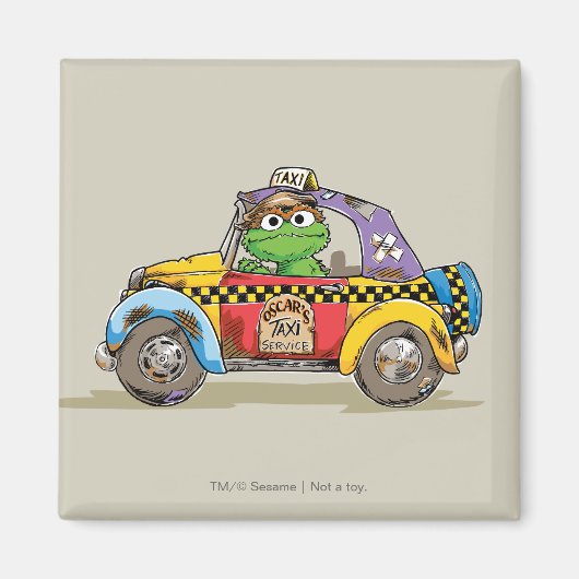 ヴィンテージのオスカーのタクシーサービス マグネット (正面)