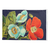 ヴィンテージのオニゲシの花の花柄の枕カバー 枕カバー (裏面)