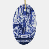 ヴィンテージのオランダの青いデルフトのタイルのデザイン セラミックオーナメント (右)