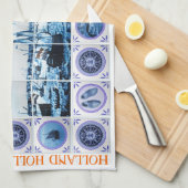 ヴィンテージのオランダデルフト青いDelftwareはオランダをタイルを張ります キッチンタオル (四つ折り)