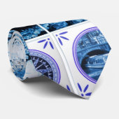 ヴィンテージのオランダDelftwareのタイルの壁の海上眺め ネクタイ (ロール)