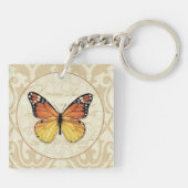 ヴィンテージのオレンジの蝶 キーホルダー (裏面)