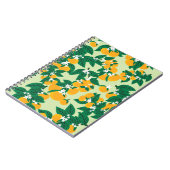 ヴィンテージのオレンジ色の果実に緑色のシープルを付ける ノートブック (左側)