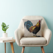 ヴィンテージのオンドリおよびアンティークの文字のコラージュ-カスタム クッション (椅子)