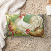 ヴィンテージのオンドリおよび鶏 ランバークッション (ブランケット)
