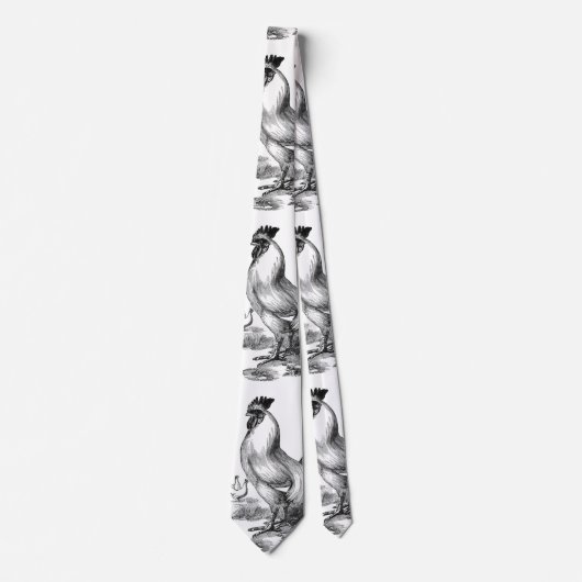 ヴィンテージのオンドリのイラストレーション ネクタイ (正面)