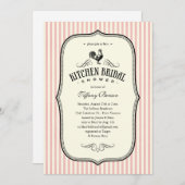 ヴィンテージのオンドリの台所シャワーの招待状 招待状 (正面/裏面)