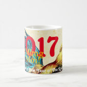 ヴィンテージのオンドリ年のベトナム語の2017年の挨拶 コーヒーマグカップ (中央)
