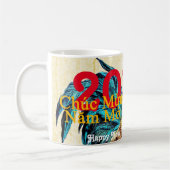 ヴィンテージのオンドリ年のベトナム語の2017年の挨拶 コーヒーマグカップ (左)