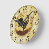 ヴィンテージのオンドリ ラウンド壁時計 (傾斜)