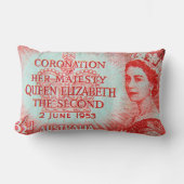 ヴィンテージのオーストラリアのスタンプのプリントの装飾用クッション ランバークッション (正面)