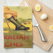 ヴィンテージのオーストラリア人はポスターを浜に引き上げます キッチンタオル (四つ折り)