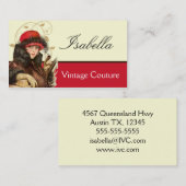 ヴィンテージのオートクチュールのファッションビジネスカード 名刺 (正面/裏面)