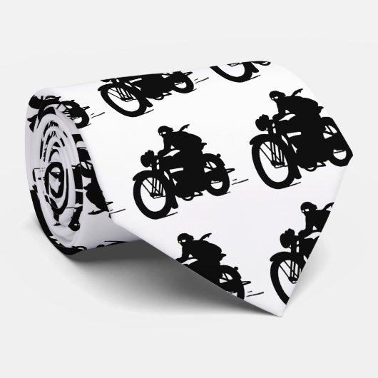 ヴィンテージのオートバイのシルエットの膚触りがよいメンズの首のタイ ネクタイ (ロール)