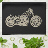 ヴィンテージのオートバイのバーか人の洞窟 キッチンタオル (折り畳み)