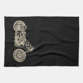 ヴィンテージのオートバイのバーか人の洞窟 キッチンタオル (横)