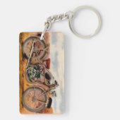 ヴィンテージのオートバイのプリント キーホルダー (裏面)