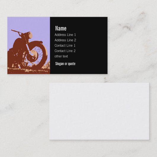 ヴィンテージのオートバイの名刺 名刺 (正面/裏面)