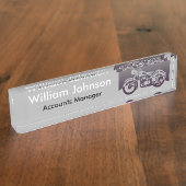 ヴィンテージのオートバイの机の名札 デスクネームプレート (側面)