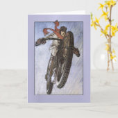 ヴィンテージのオートバイポスター カード (黄色い花)