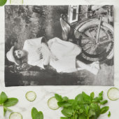 ヴィンテージのオートバイ キッチンタオル (折り畳み)