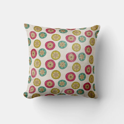 ヴィンテージのオーナメントおよびシカの休日の枕 クッション (正面)