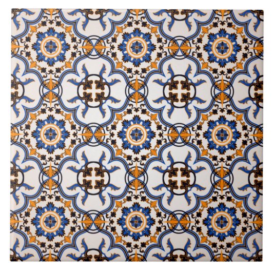 ヴィンテージのオーナメントパターン床のセラミックタイル タイル (正面)