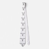 ヴィンテージのオーロックスのスカルのイラストレーション ネクタイ (正面)