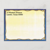 ヴィンテージのカウボーイのロマンチックなハート シーズンポストカード (裏面)