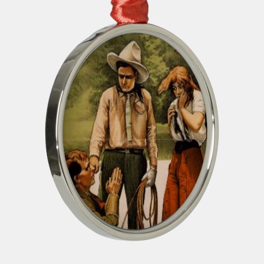 ヴィンテージのカウボーイの女性のカーボーイのクリスマスツリーのオーナメント メタルオーナメント (右)
