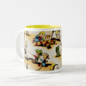 ヴィンテージのカウボーイの女性のカーボーイのマグ ツートーンマグカップ (正面左)