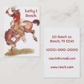 ヴィンテージのカウボーイ 名刺 (正面/裏面)