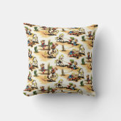 ヴィンテージのカウボーイ-女性のカーボーイ-馬-西部牧場 クッション (正面)