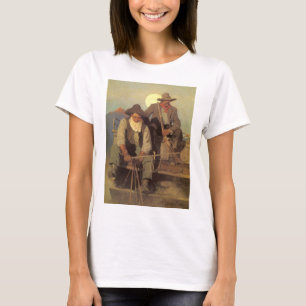 ヴィンテージのカウボーイ、NC Wyethによる支払ステージ Tシャツ