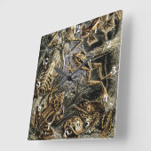 ヴィンテージのカエルとカエルbyエルンスト・ヘイケル スクエア壁時計 (傾斜)