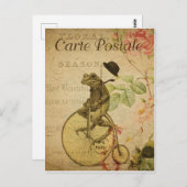 ヴィンテージのカエルのはがき ポストカード (正面/裏面)