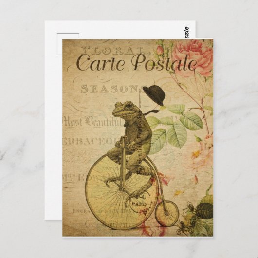 ヴィンテージのカエルのはがき ポストカード (正面/裏面)