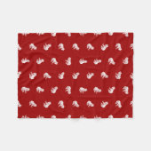 ヴィンテージのカエルのプリントパターンカエルの芸術のデザインの赤 フリースブランケット (正面(横))