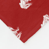 ヴィンテージのカエルのプリントパターンカエルの芸術のデザインの赤 フリースブランケット (角)