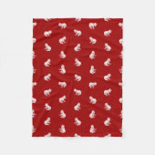 ヴィンテージのカエルのプリントパターンカエルの芸術のデザインの赤 フリースブランケット (正面)