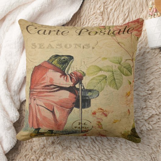 ヴィンテージのカエルの枕か献立表Postale クッション (ブランケット)