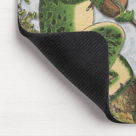 ヴィンテージのカエルの白馬の王子様 マウスパッド (コーナー)