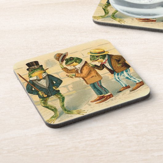 ヴィンテージのカエルの飲み物用コースター コースター (左側)