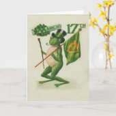 ヴィンテージのカエルのShillelaghの管のセントパトリックの日カード カード (黄色い花)